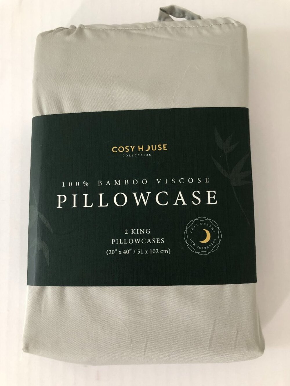 NWT Cosy House 100% Bamboo Viscose Pillowcases Set of 2 Pillowcases Size King